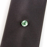 Tree Agate Sterling Silver Tie Tack on Tie