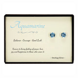 Aquamarine Sterling Silver Stud Earrings in Gift Box