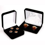 Bubinga Silver Cufflink Tuxedo Stud Set in Gift Box