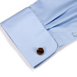 Honduran Rosewood Silver and Wood Cufflinks - Shirt Sleeve