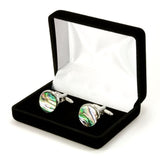 Abalone Shell Silver Cufflinks | One-of-a-Kind Cufflinks Box