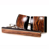 Honduran Rosewood Ebony Holly Cufflink Tie Clip Set