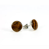 Hawaiian Koa Sterling Silver Stud Earrings