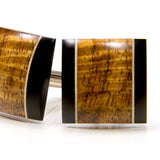 Hawaiian Koa Ebony Holly Wooden Cufflinks