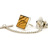Picture Jasper Sterling Silver Tie Tack With Clasp