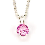 Pink Tourmaline Sterling Silver Pendant 